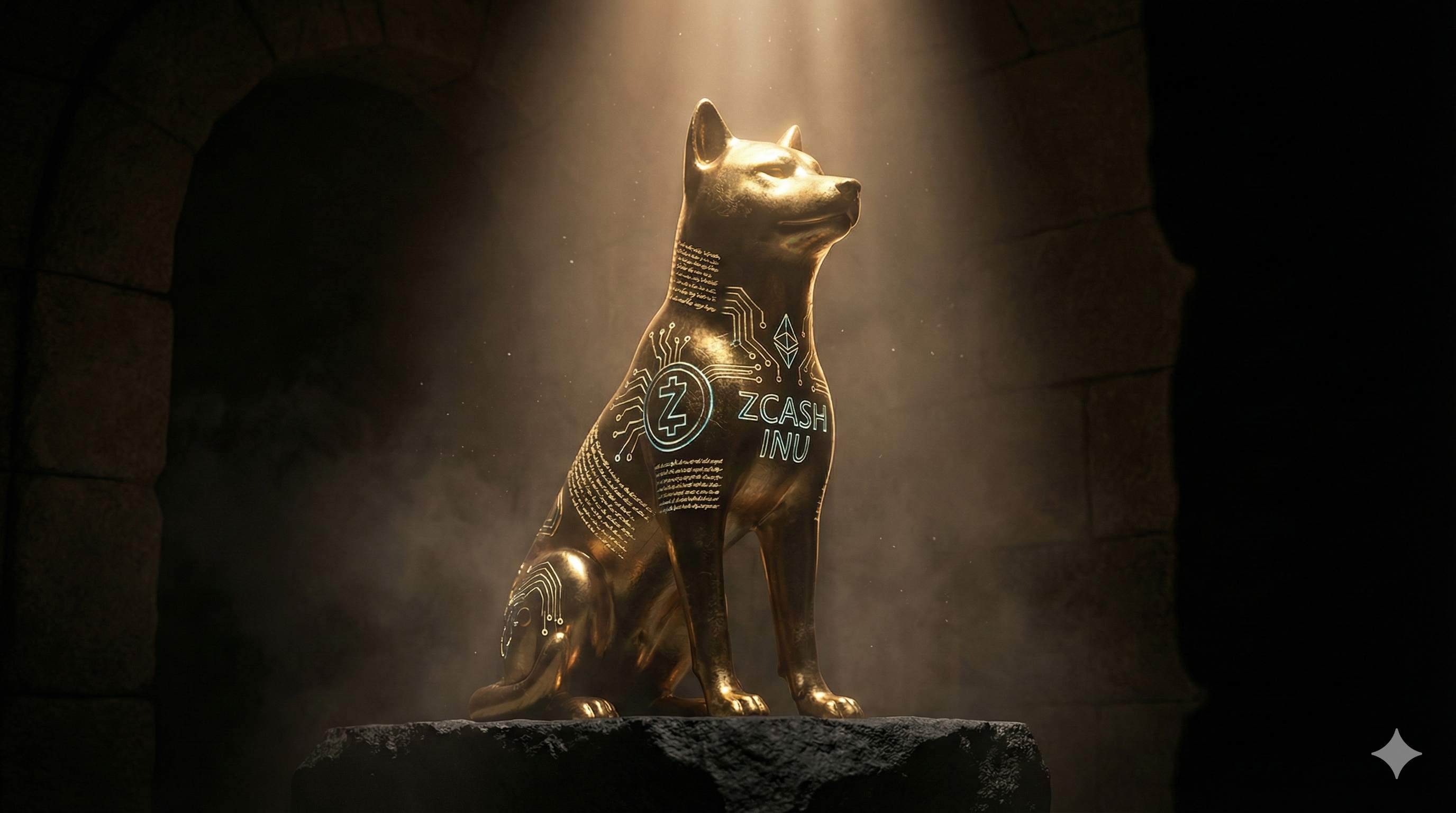 ZCASH INU Golden Statue